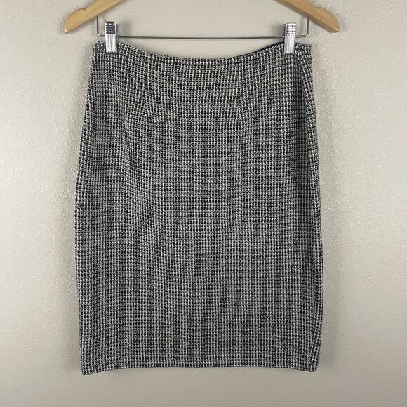 St. John Womens 4 Wool Rayon Black White Pencil Skirt - Picture 3 of 5